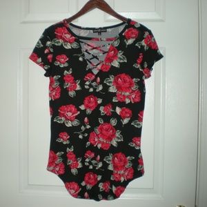 Rose Criss Cross Tee